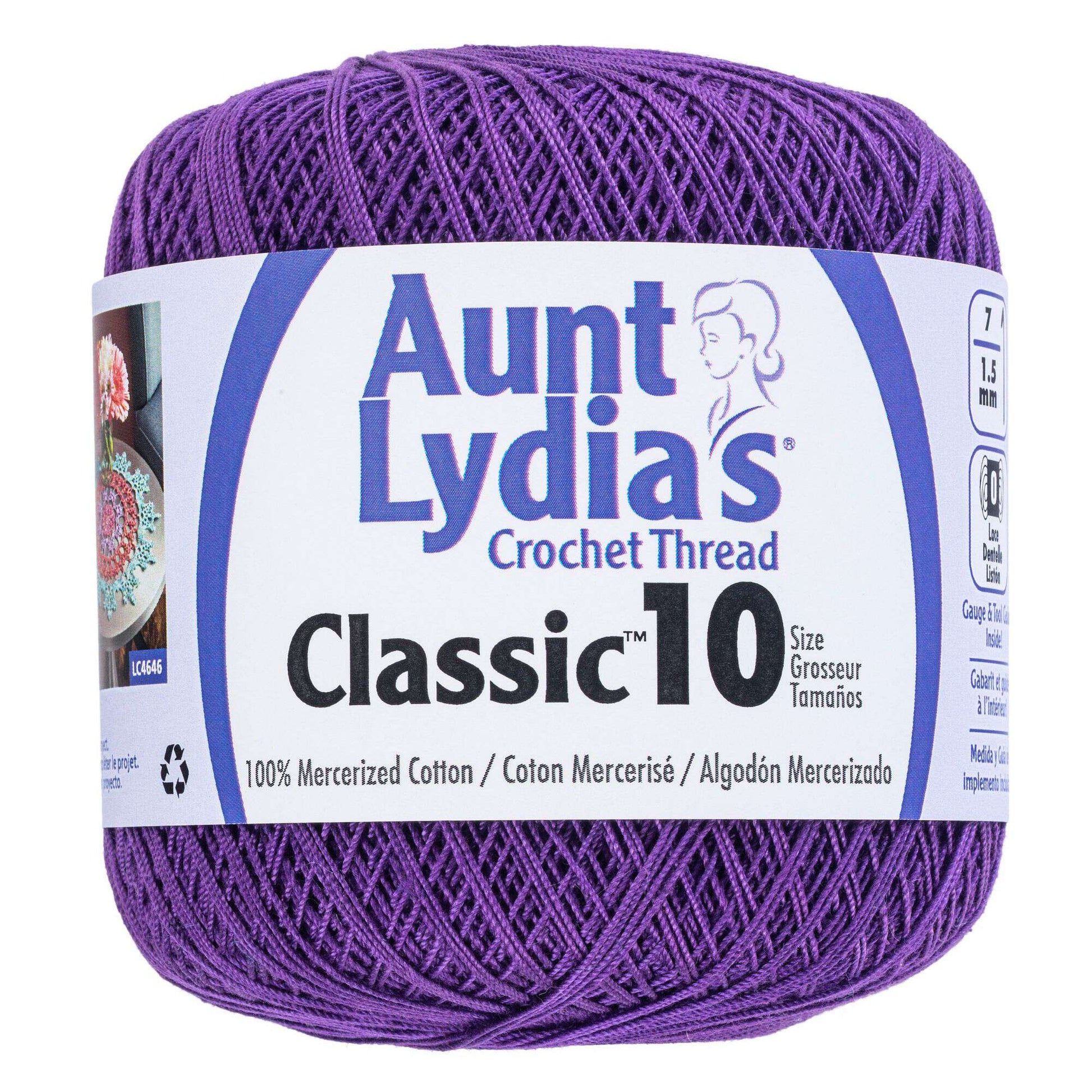 Aunt Lydia's Classic Crochet Thread Size 10 Purple