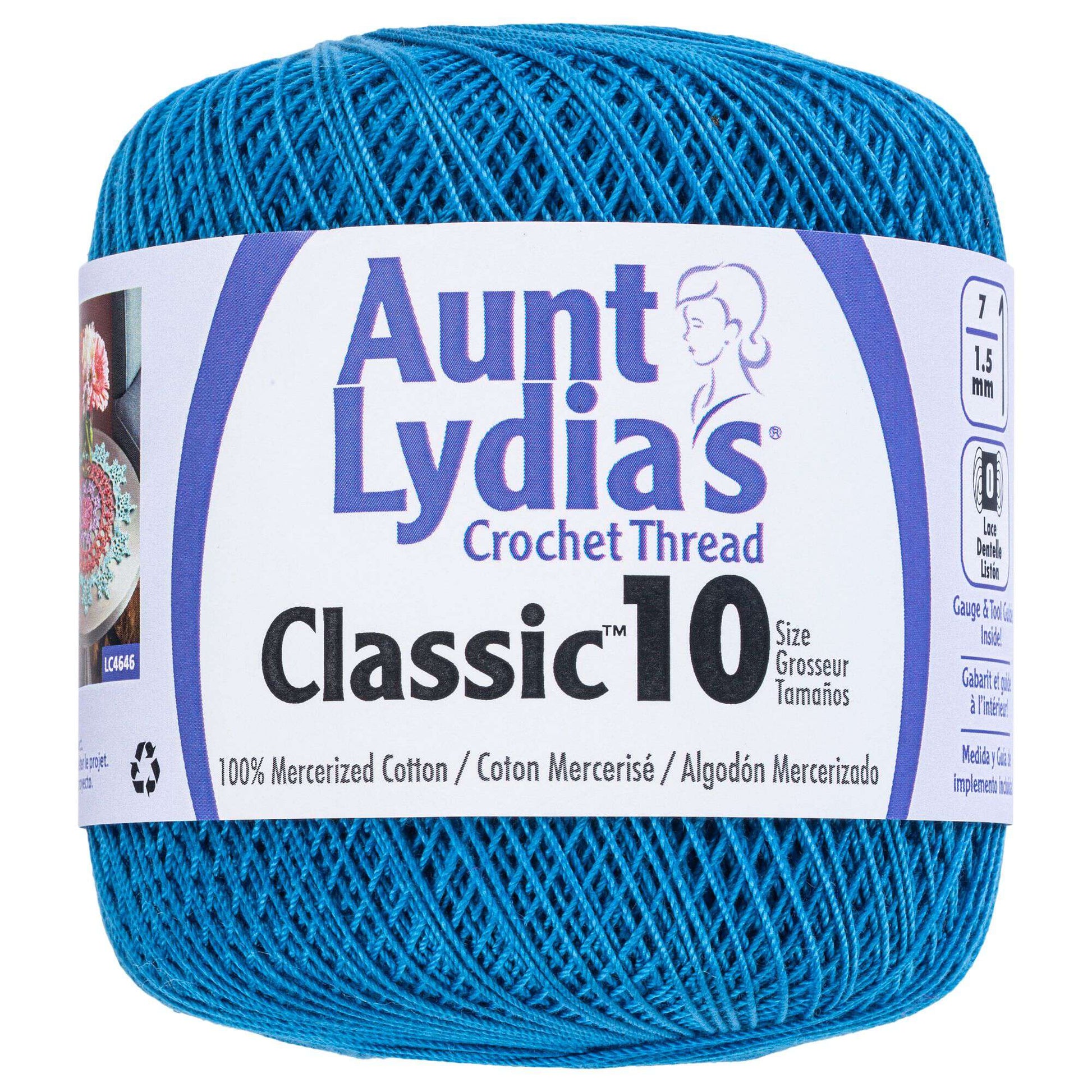 Aunt Lydia's Classic Crochet Thread Size 10 Blue Hawaii