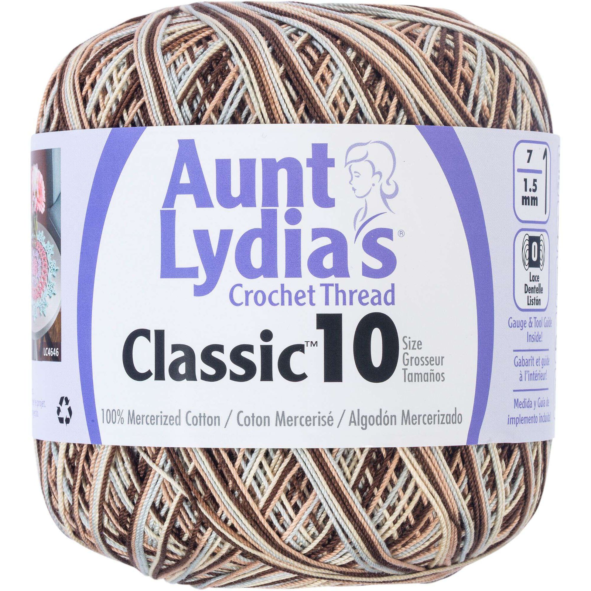 Aunt Lydia's Classic Crochet Thread Size 10 Shaded Browns