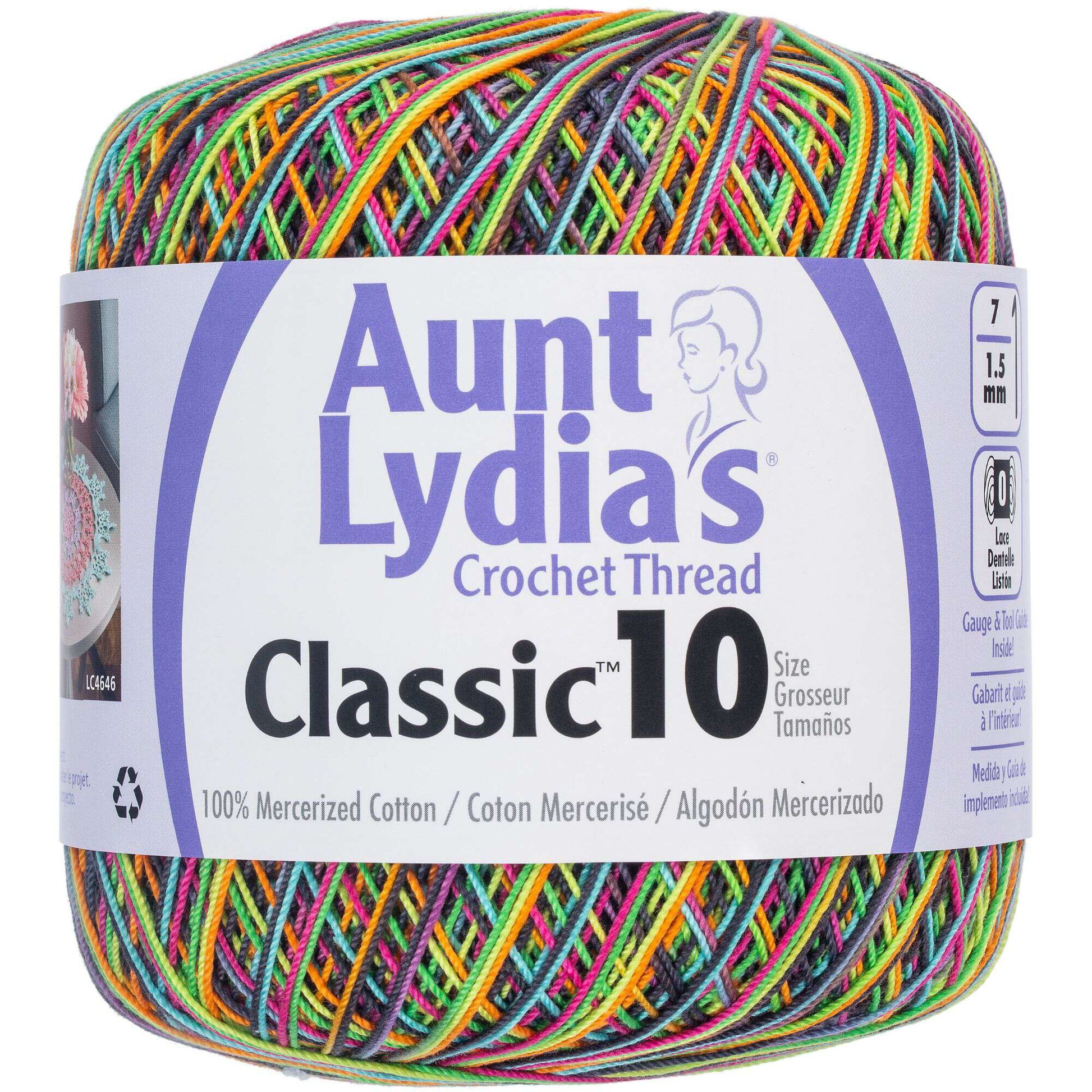 Aunt Lydia's Classic Crochet Thread Size 10 Blacklight