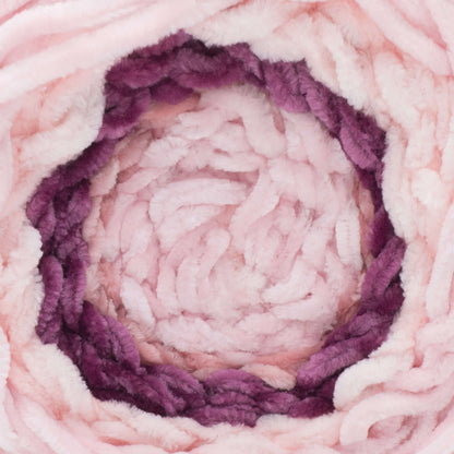 Bernat Velvet Stripes Yarn - Discontinued Shades Maroon Coral