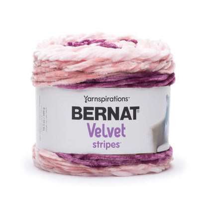 Bernat Velvet Stripes Yarn - Discontinued Shades Maroon Coral