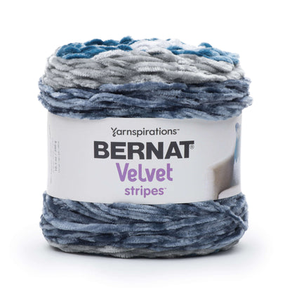 Bernat Velvet Stripes Yarn - Discontinued Shades Deep Lake