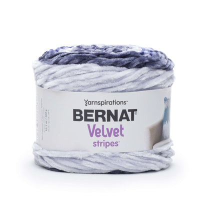 Bernat Velvet Stripes Yarn - Discontinued Shades Celestial Indigo