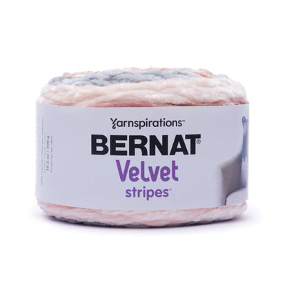 Bernat Velvet Stripes Yarn - Discontinued Shades Coral Peony
