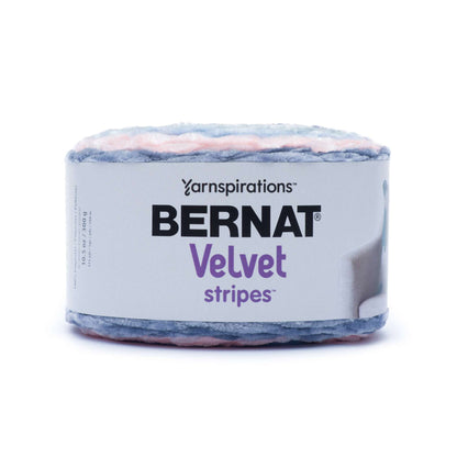 Bernat Velvet Stripes Yarn - Discontinued Shades Pearl Blue