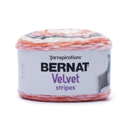 Bernat Velvet Stripes Yarn - Discontinued Shades Coral Sunset