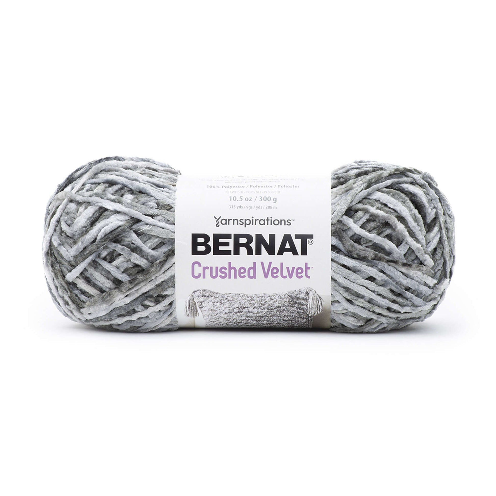 Bernat Crushed Velvet Yarn, Polyester #5 Bulky, 10.5oz/300g, 315 Yards Bernat Potent Purple