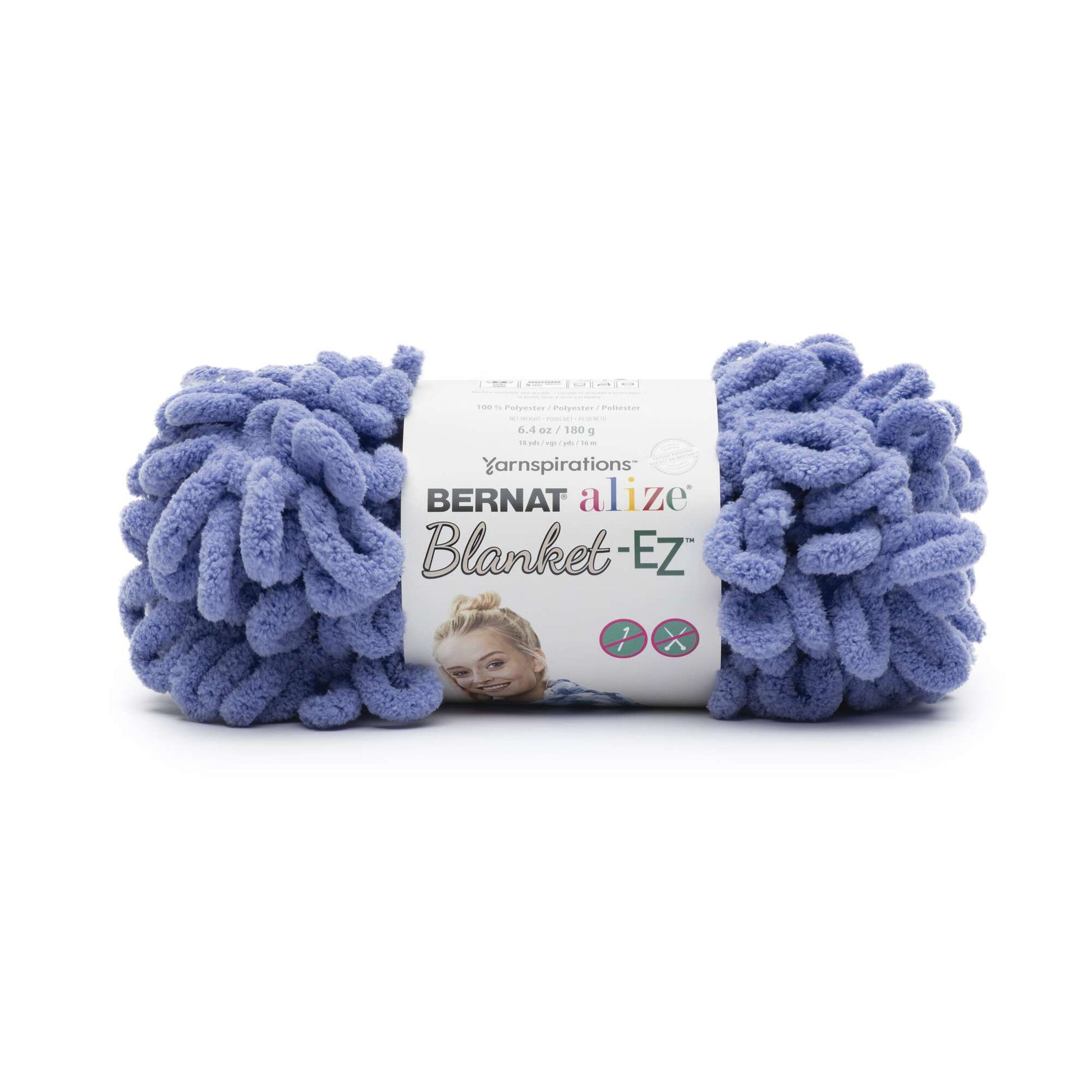 Bernat Alize Blanket-EZ Yarn - White Blue - 9323217