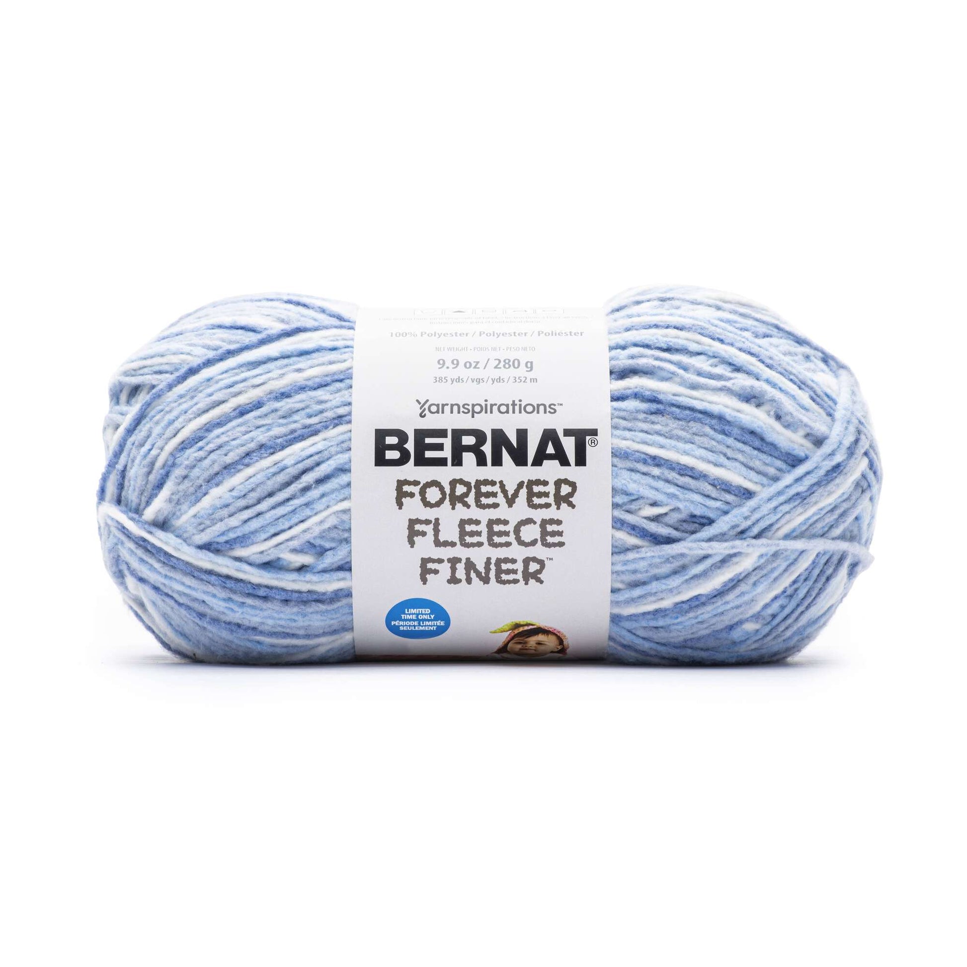 Bernat Forever Fleece Finer Yarn - Discontinued Shades Blueberry Ice