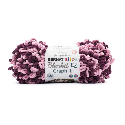 Bernat Alize Blanket-EZ Graph It Yarn - Discontinued Shades Raspberry/Rose