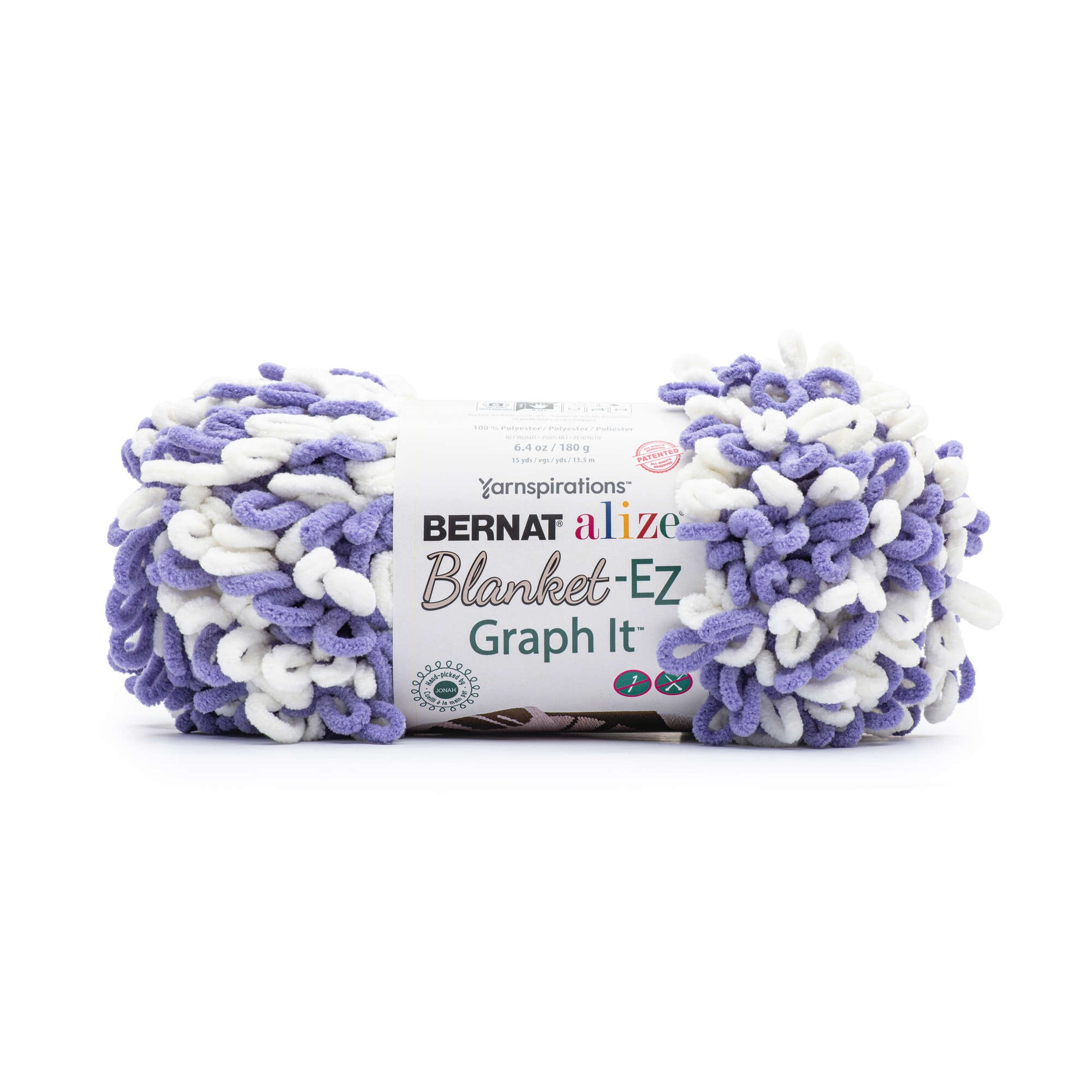 Bernat Alize Blanket-EZ Graph It Yarn - Discontinued Shades Violet Cream