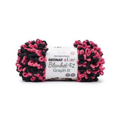 Bernat Alize Blanket-EZ Graph It Yarn - Discontinued Shades Charcoal Fuchsia