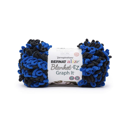 Bernat Alize Blanket-EZ Graph It Yarn - Discontinued Shades Charcoal Cobalt