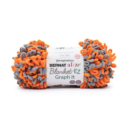 Bernat Alize Blanket-EZ Graph It Yarn - Discontinued Shades Orange Zap Steel