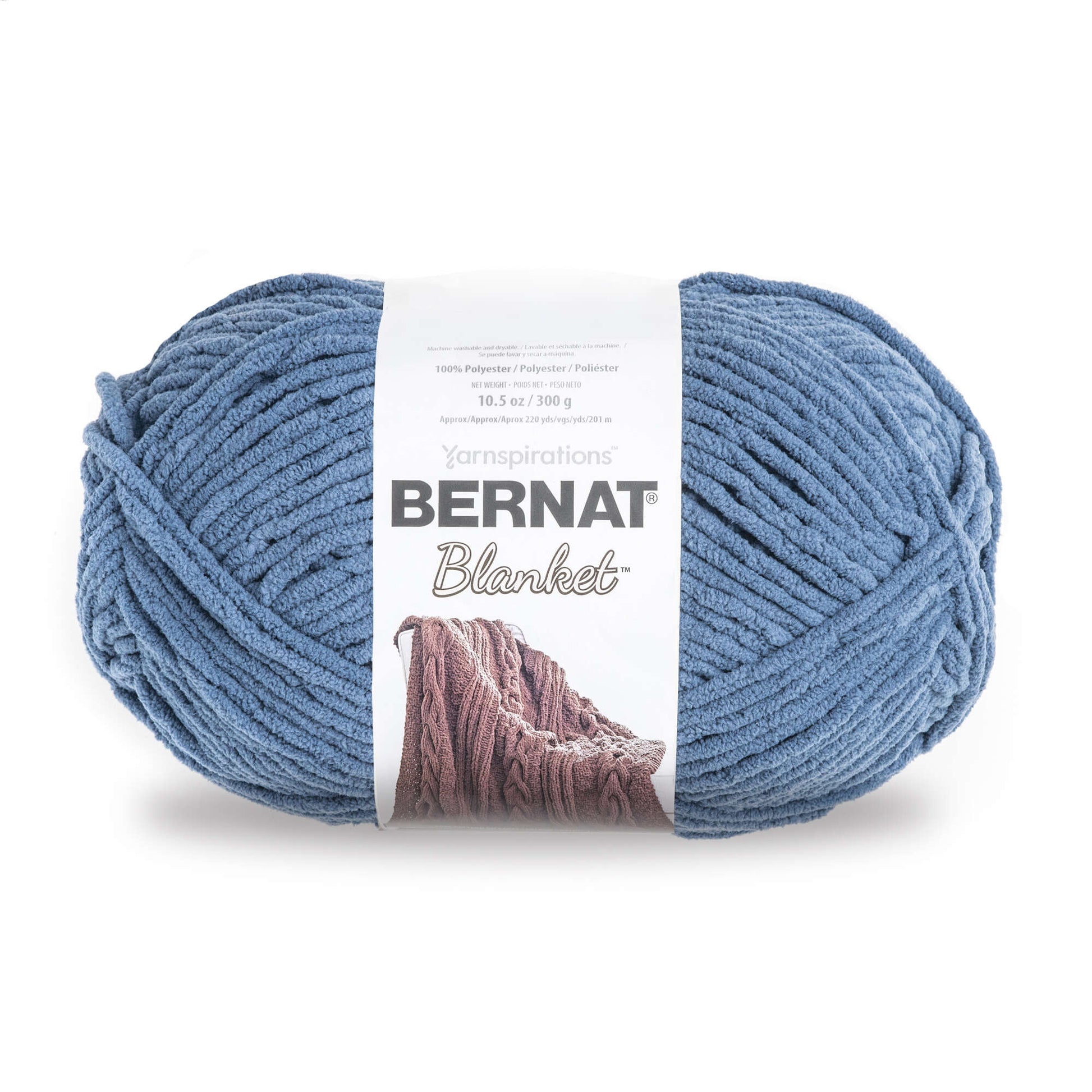 Loops & Threads Chenille Home Slim Solid Yarn - Country Blue - 8.8 oz