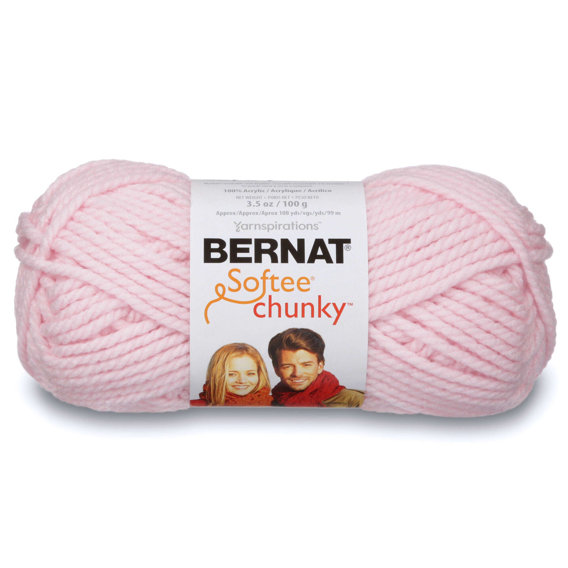 Bernat Softee Chunky Yarn (100g/3.5oz) Baby Pink