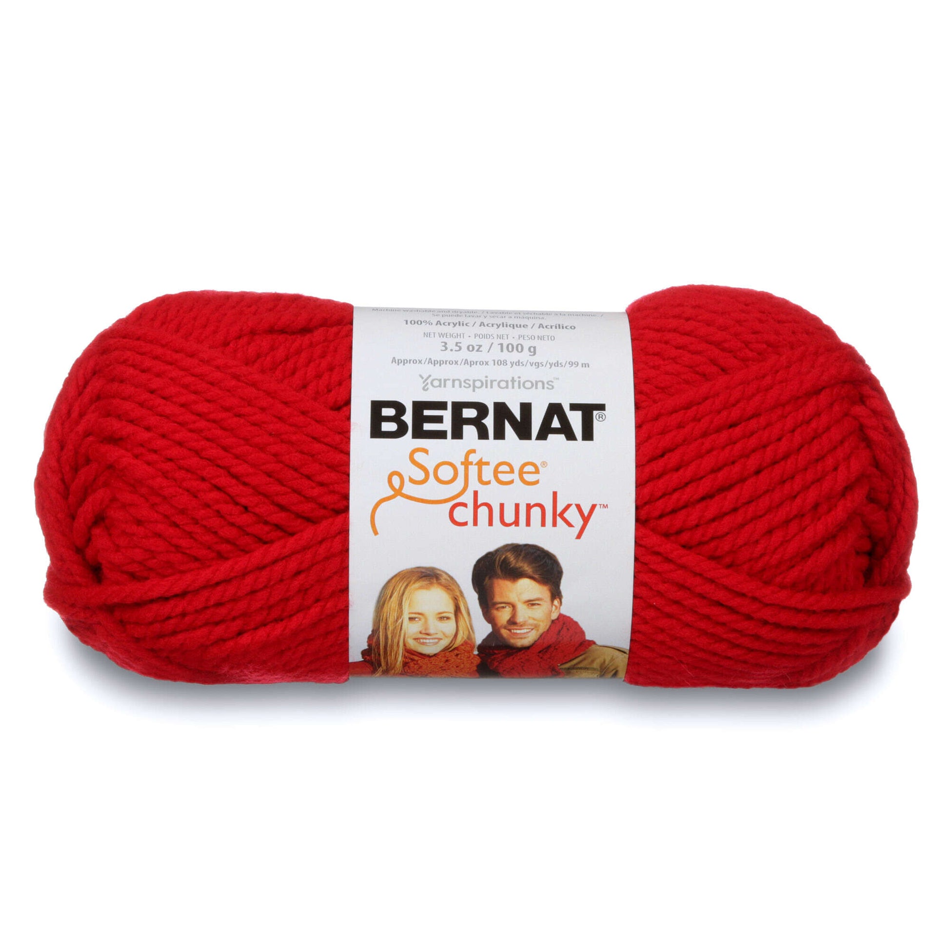 Bernat Softee Chunky Yarn (100g/3.5oz) Berry Red
