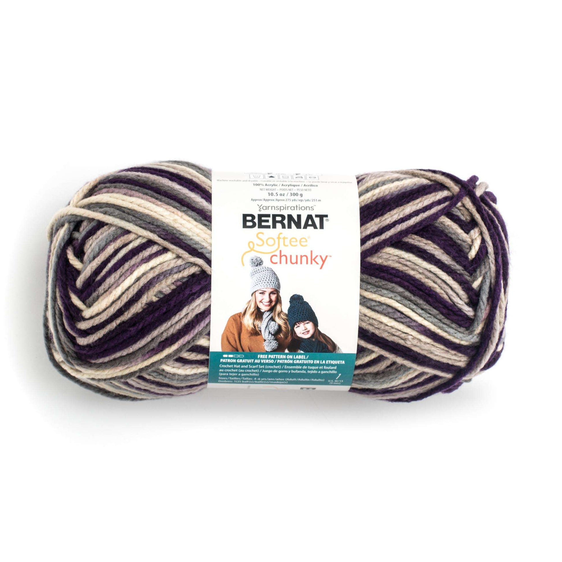 Bernat Softee Chunky Ombres Yarn (300g/10.5oz) Intrigue Ombre