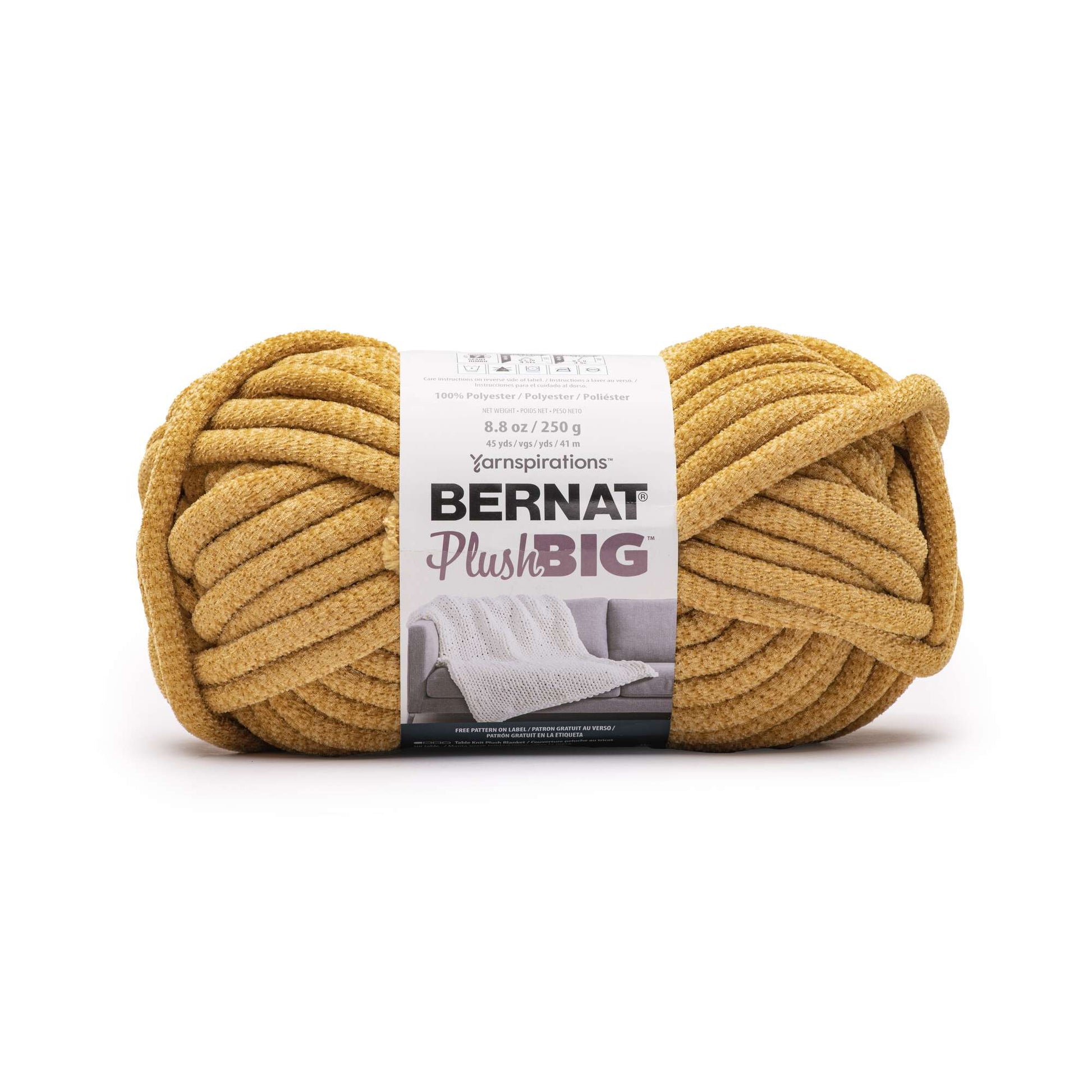 Bernat PlushBIG Yarn, Size: 8.8, Gold