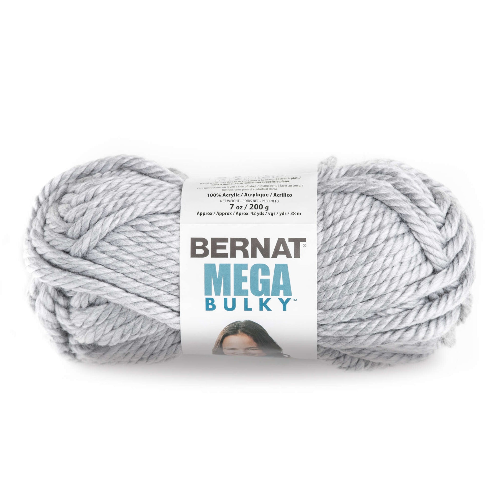 Bernat Mega Bulky Yarn - Discontinued Shades Light Gray Heather