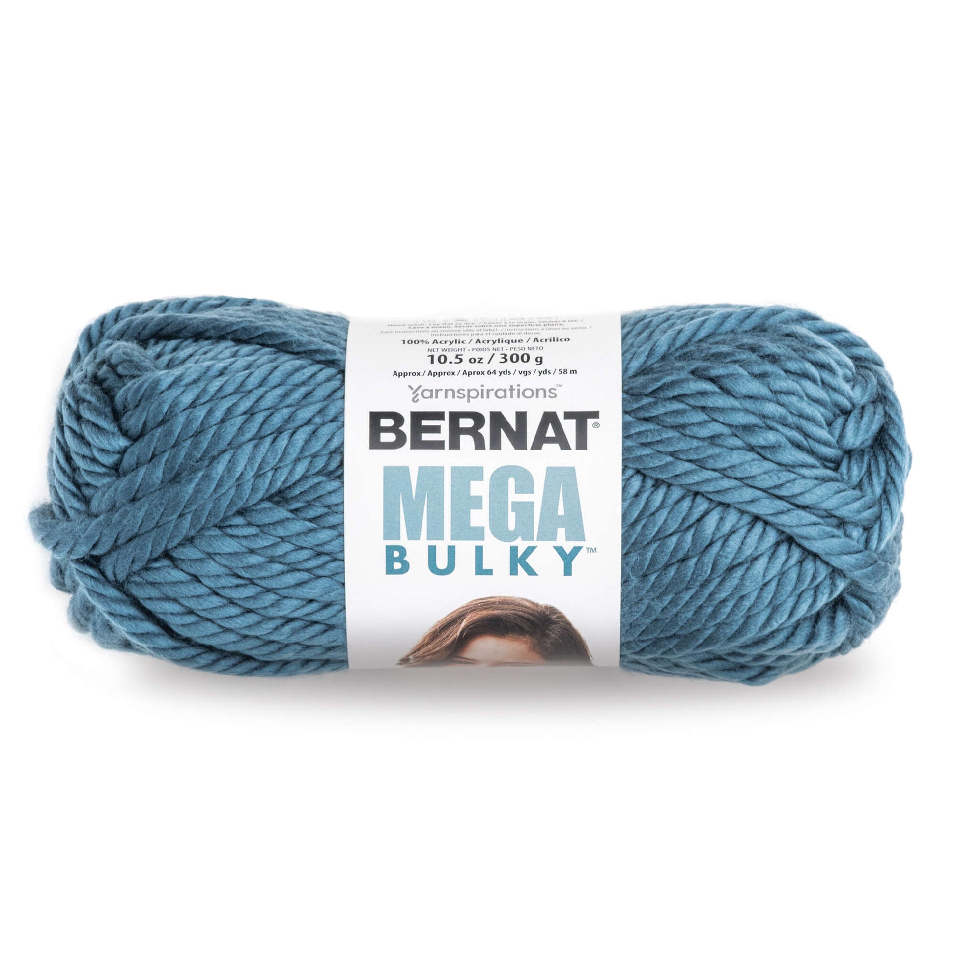  Bernat Mega Bulky Yarn, 10.5 oz, Light Gray Heather, 1 Ball