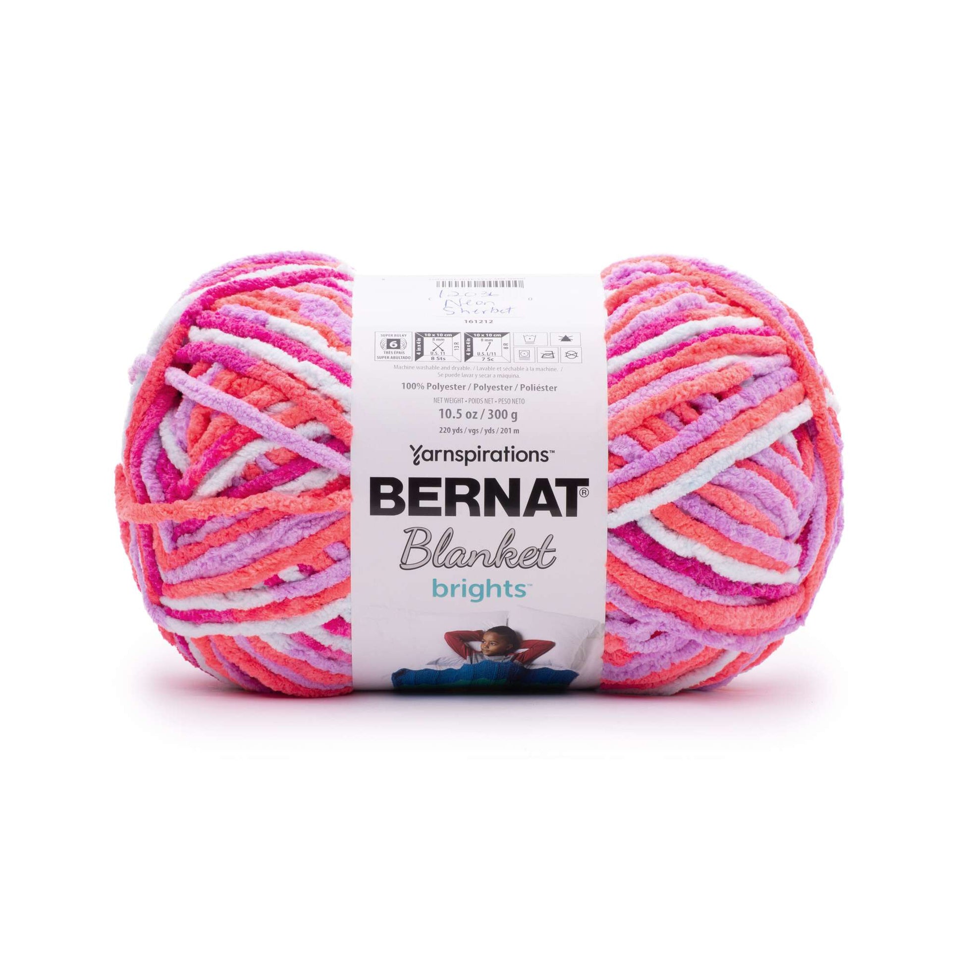 Bernat Blanket Brights Yarn (300g/10.5oz) Neon Sherbet