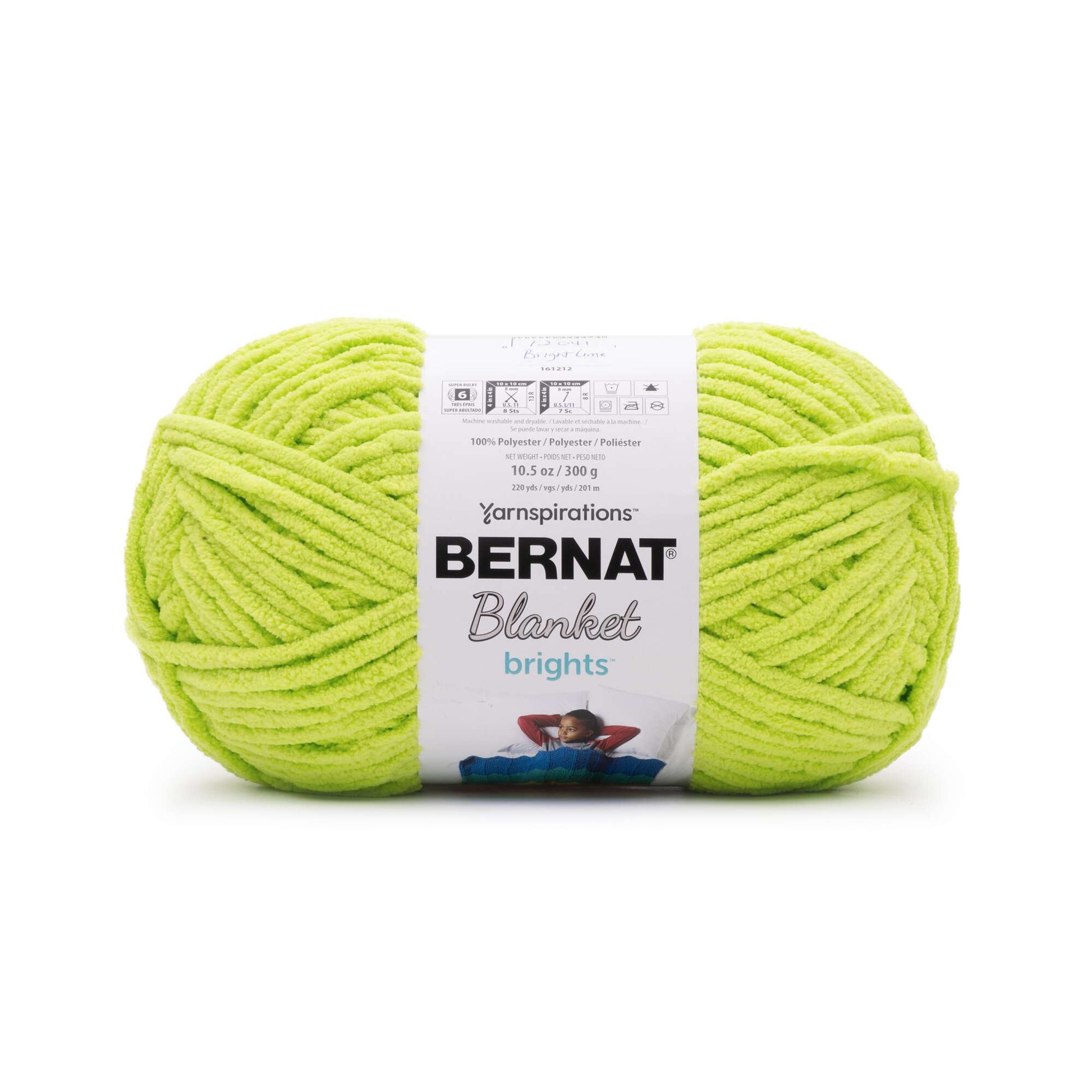 Bernat Blanket Brights Yarn (300g/10.5oz) Bright Lime