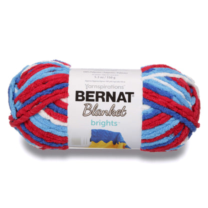 Bernat Blanket Brights Yarn - Discontinued Shades Red, White Boom