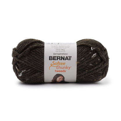 Bernat Softee Chunky Tweeds Yarn - Discontinued Shades Chocolate Tweed