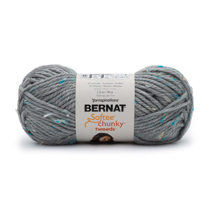 Bernat Softee Chunky Tweeds Yarn - Discontinued Shades Soft Gray Tweed