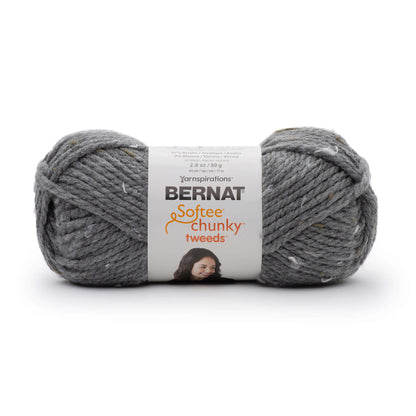 Bernat Softee Chunky Tweeds Yarn - Discontinued Shades True Gray Tweed