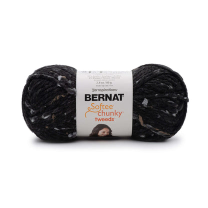 Bernat Softee Chunky Tweeds Yarn - Discontinued Shades Black Tweed