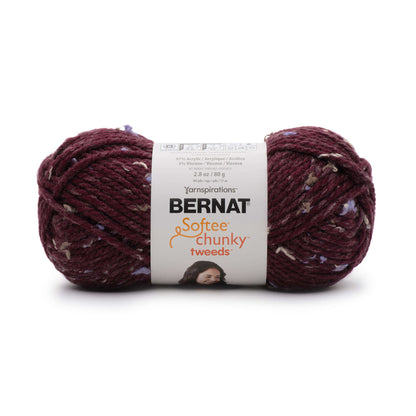 Bernat Softee Chunky Tweeds Yarn - Discontinued Shades Burgundy Tweed
