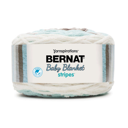 Bernat Baby Blanket Stripes Yarn - Discontinued Shades Tiny Teal