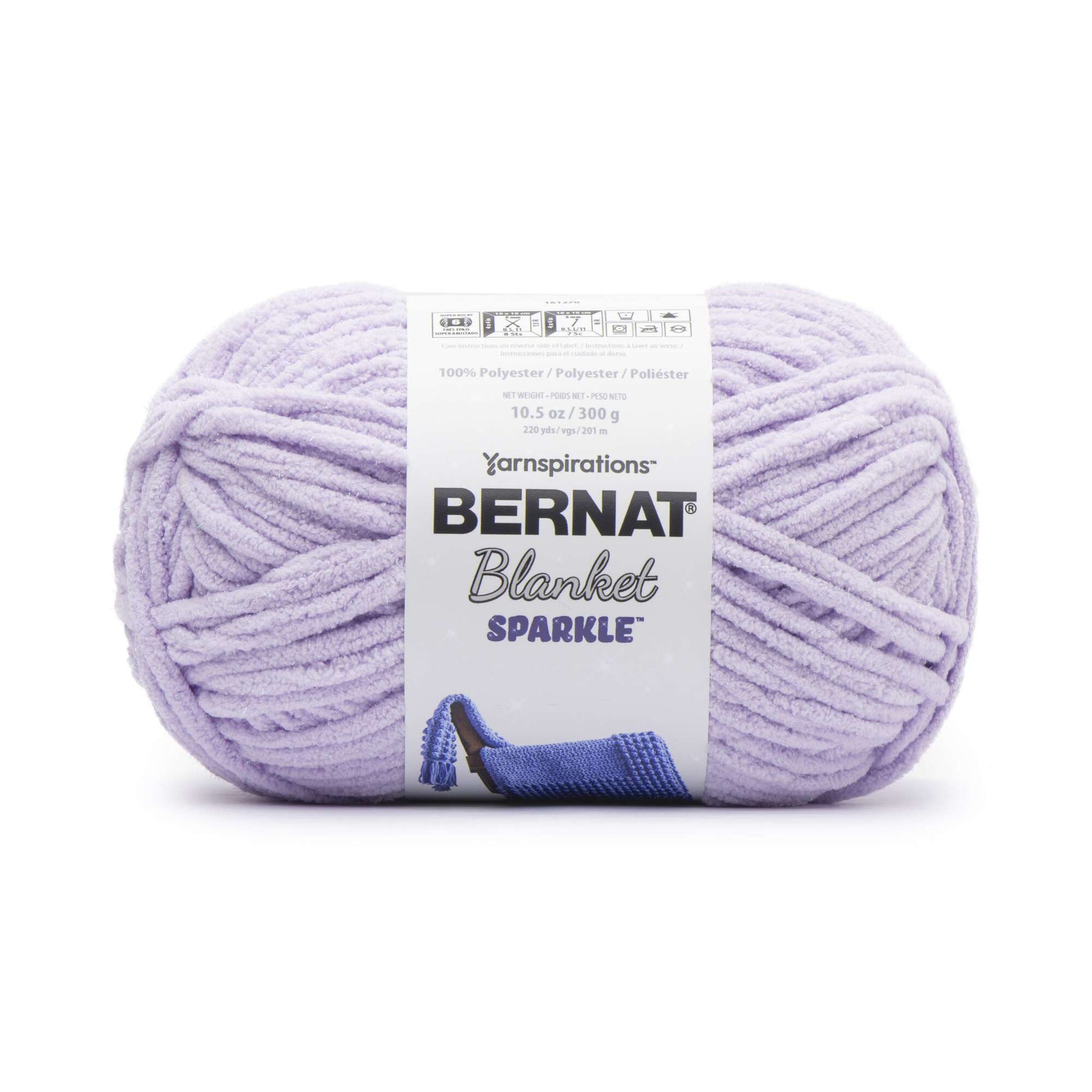Bernat Blanket Brights Pow Purple Yarn - 2 Pack of 300g/10.5oz - Polyester  - 6 Super Bulky - 220 Yards - Knitting/Crochet
