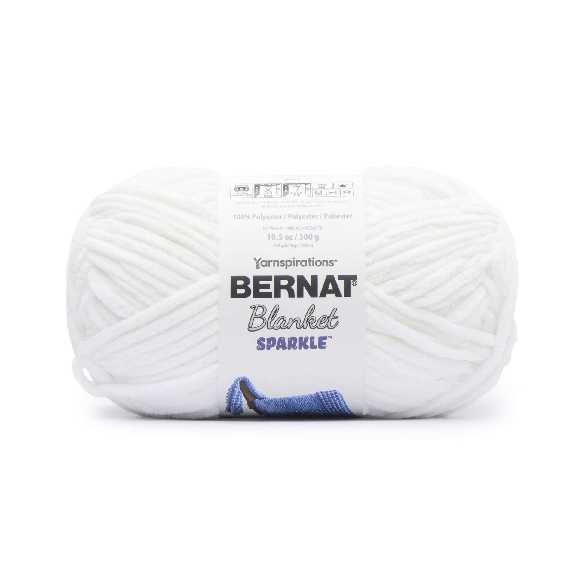 Bernat Baby Blanket Sparkle #6 Super Bulky Polyester Yarn, Hot Pink 10.5oz/300g, 220 Yards (4 Pack)