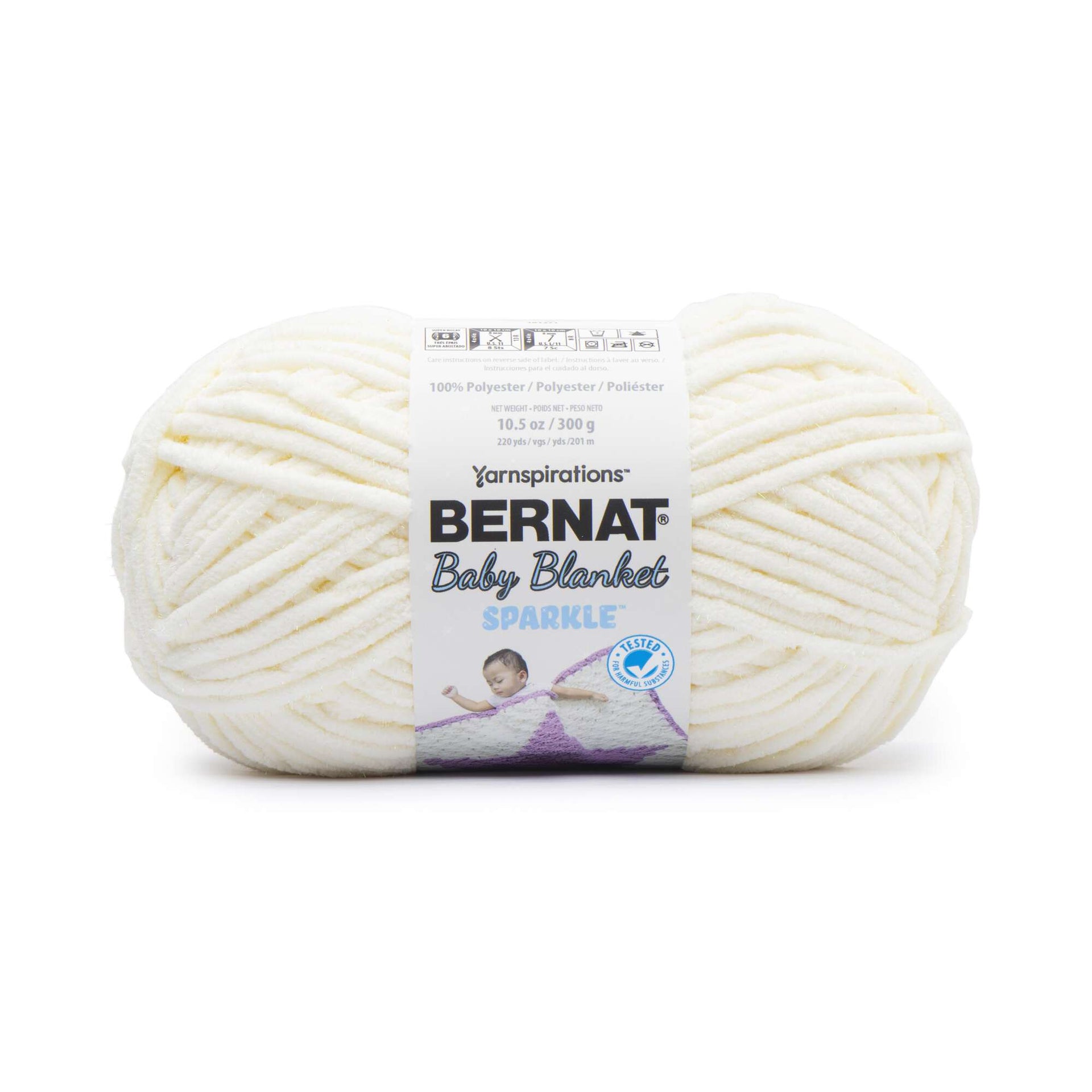 Baby-safe Sparkle Bernat Baby Blanket Yarn, Super Bulky 6, 10.5oz/220 Yds,  No-scratch Sparkle, Soft Polyester Chenille, Low & Fast Ship -  Israel