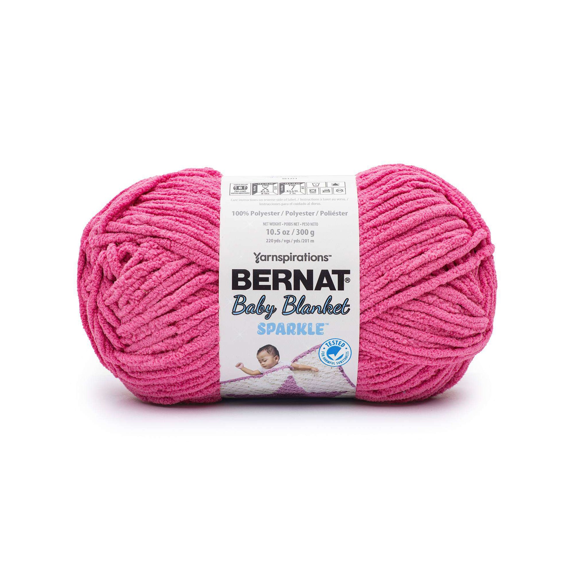 Bernat Baby Blanket Sparkle Yarn Hot Pink