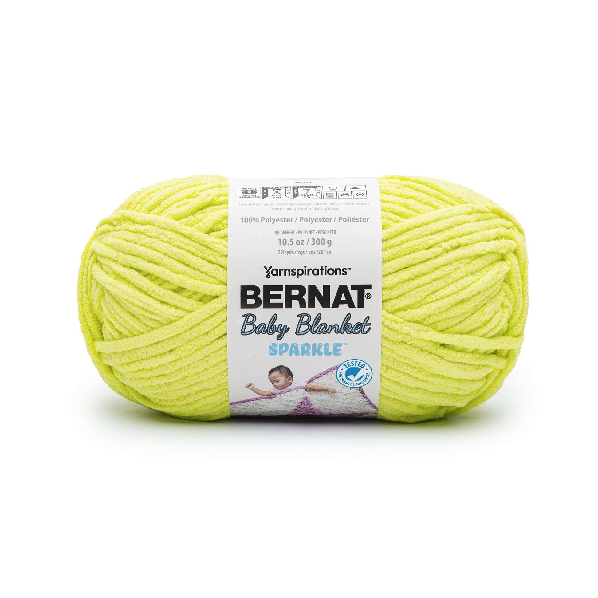 Bernat Baby Blanket Sparkle Yarn Limeade