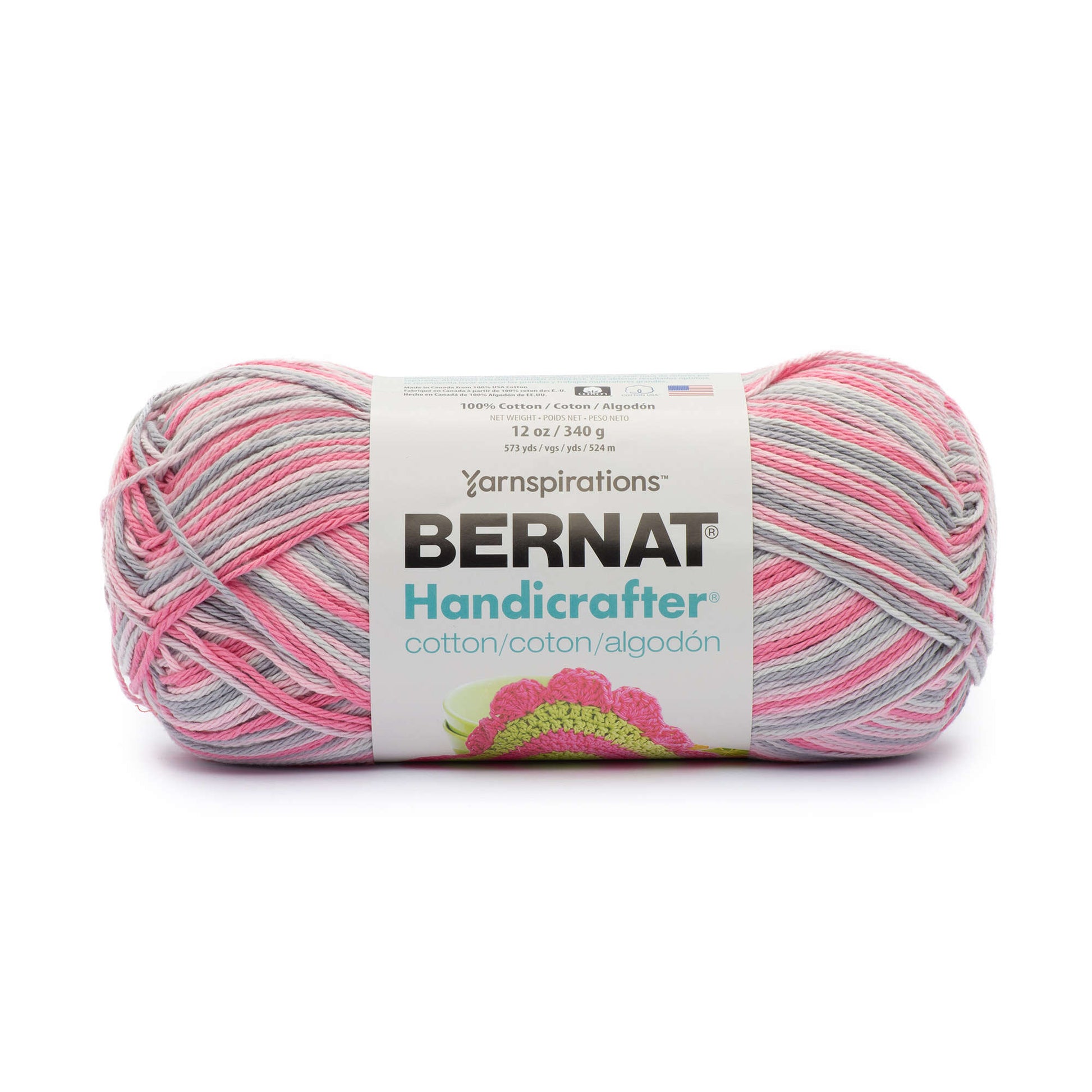 Bernat Handicrafter Cotton Ombres Yarn (340g/12oz) Granite Pink