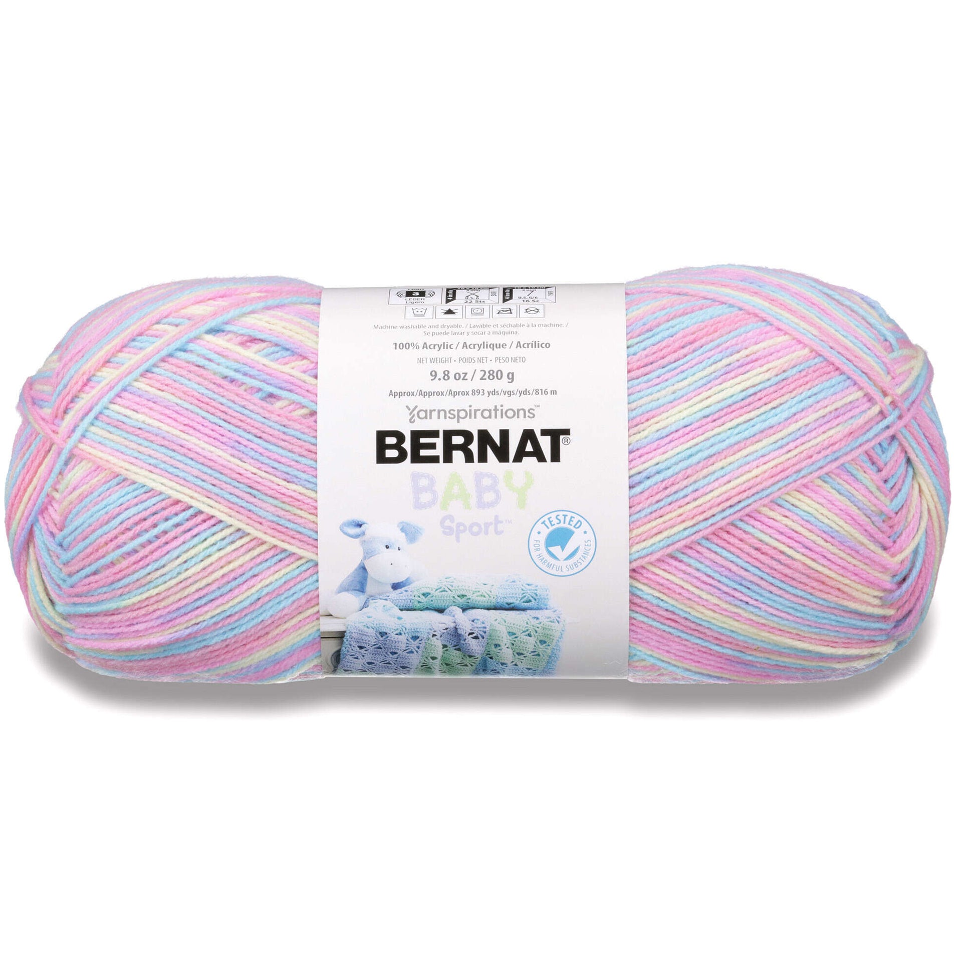 Bernat Big Ball Baby Sport Yarn, Baby Pink