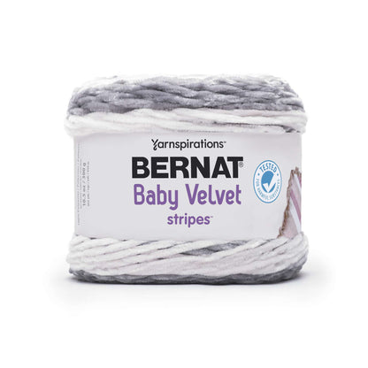 Bernat Baby Velvet Stripes Yarn - Discontinued Shades Snowy Mountain