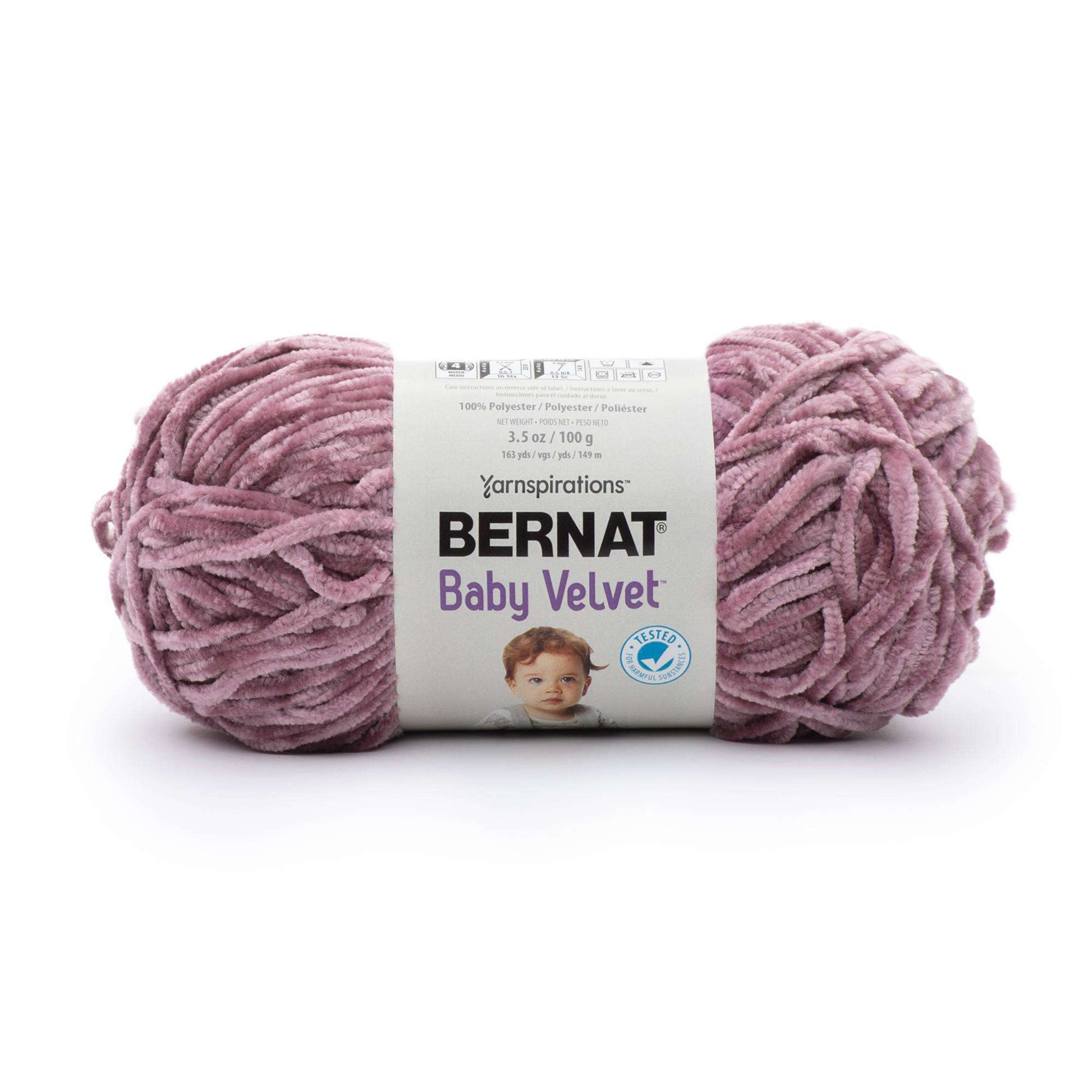  Bernat Baby Velvet Yarn - 3.5 Oz, Fairy Lavender - 3 Pack  Bundle with Bella's Crafts Stitch Markers