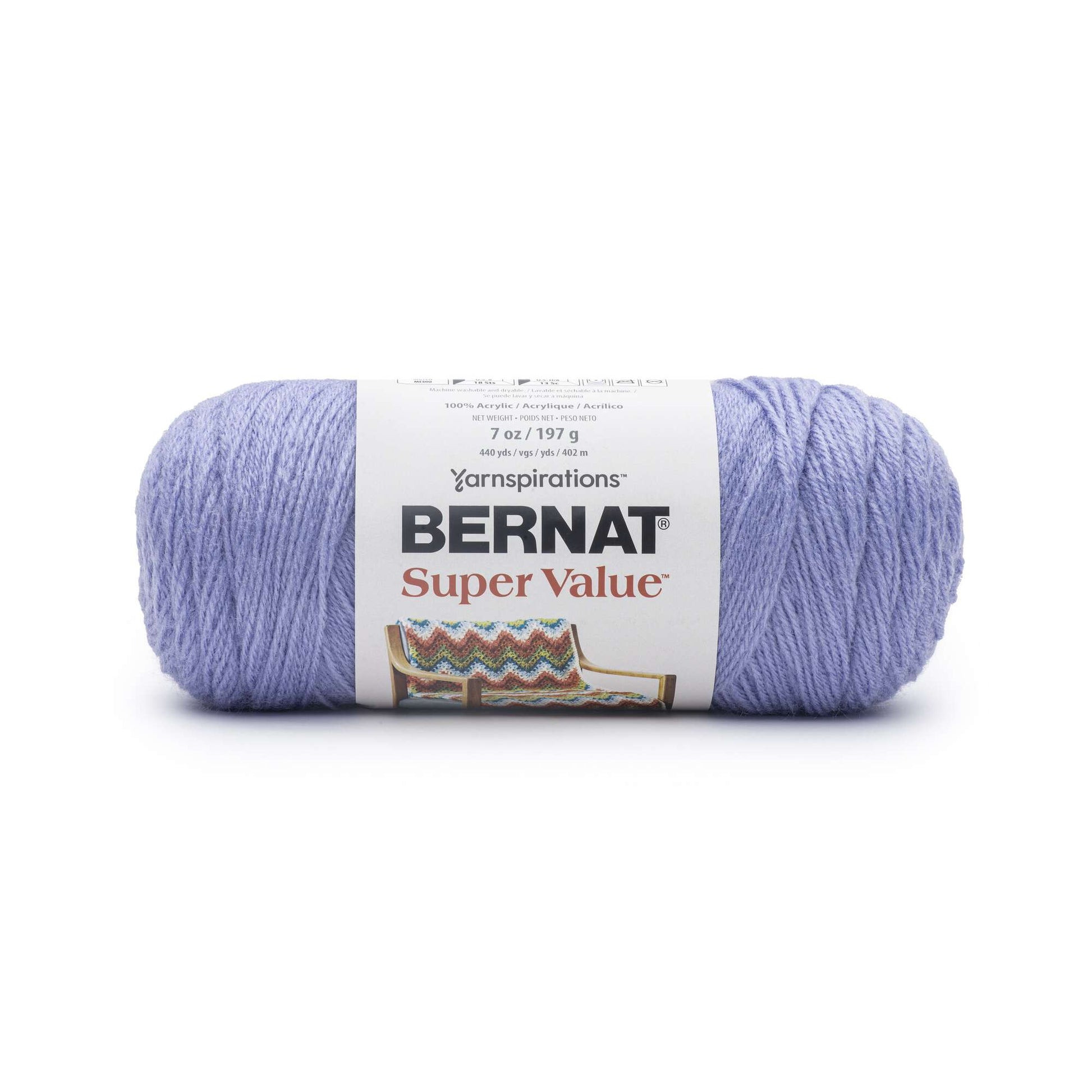 Bernat Super Value Solid Yarn-Grey Ragg, Multipack of 3