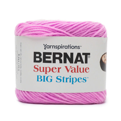 Bernat Super Value Big Stripes Yarn - Discontinued Shades Candyfloss