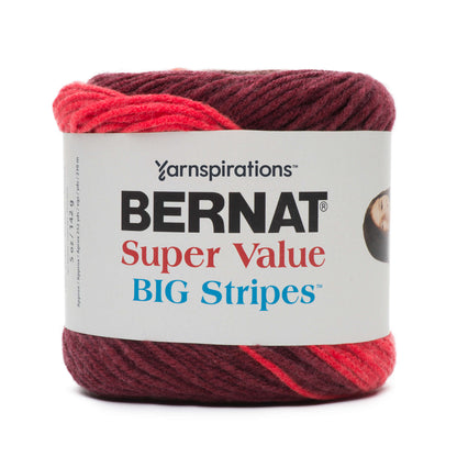 Bernat Super Value Big Stripes Yarn - Discontinued Shades Terra Cotta