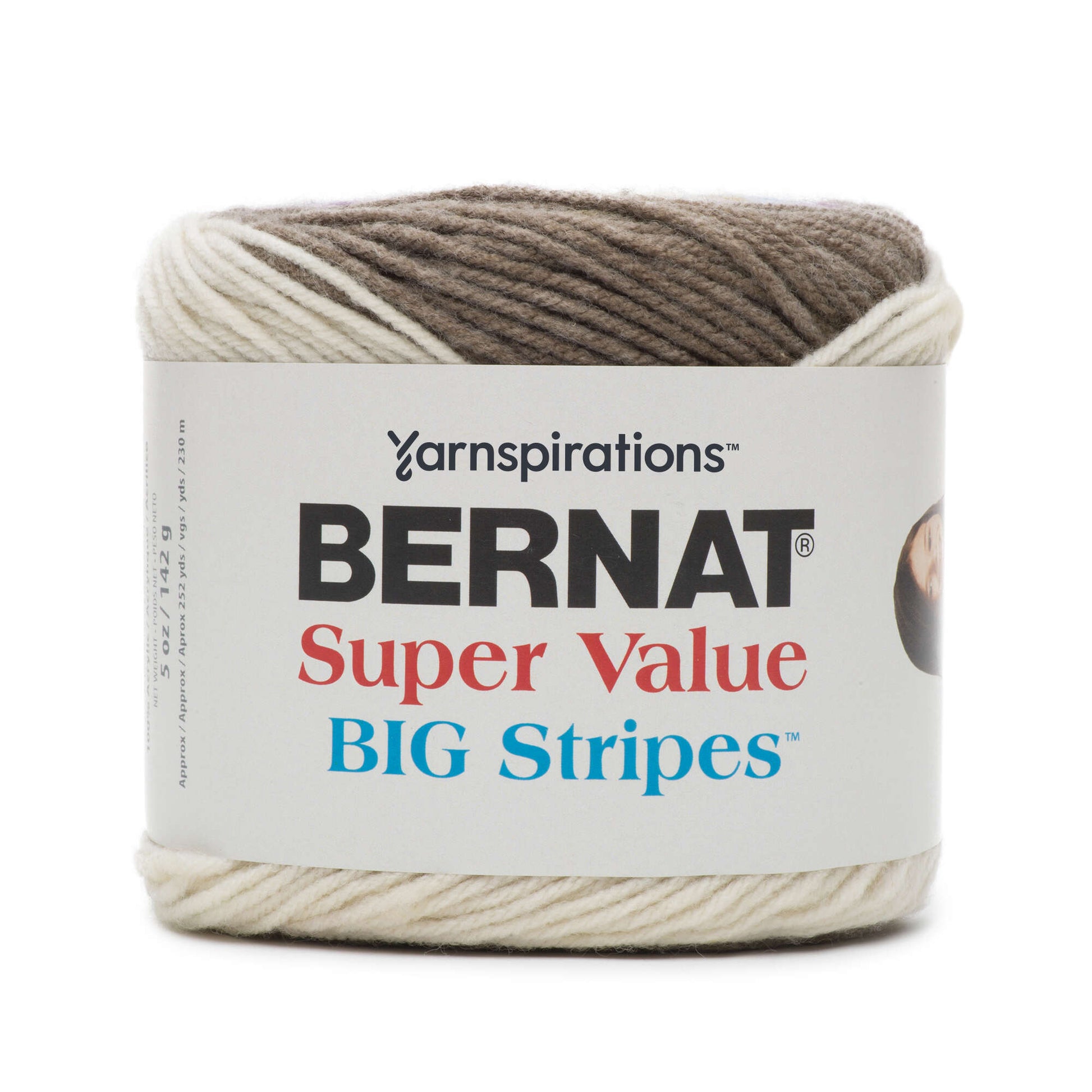 Bernat Super Value Big Stripes Yarn - Discontinued Shades Chambray