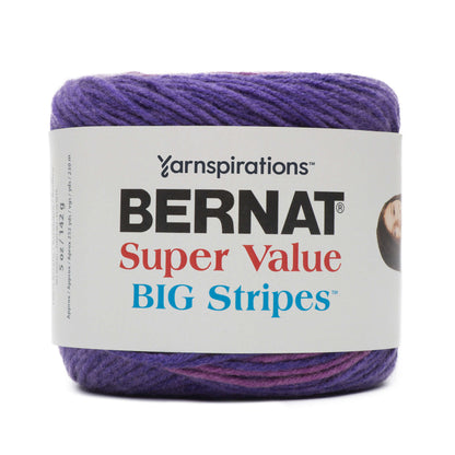 Bernat Super Value Big Stripes Yarn - Discontinued Shades Violets
