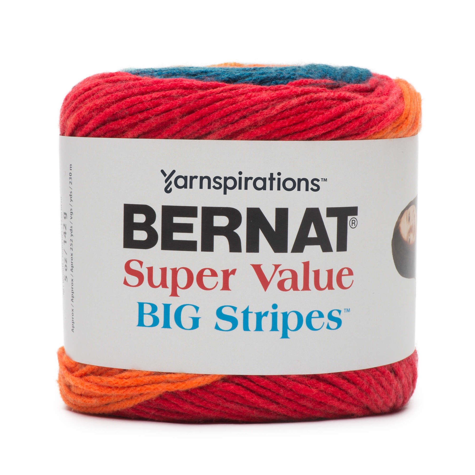 Bernat Super Value Big Stripes Yarn - Discontinued Shades Carnival